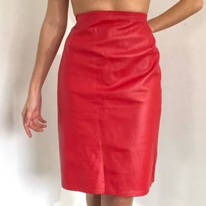 Red Leather Skirt